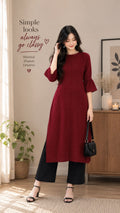 Bell Sleeve Kurti - Maroon (Modal)