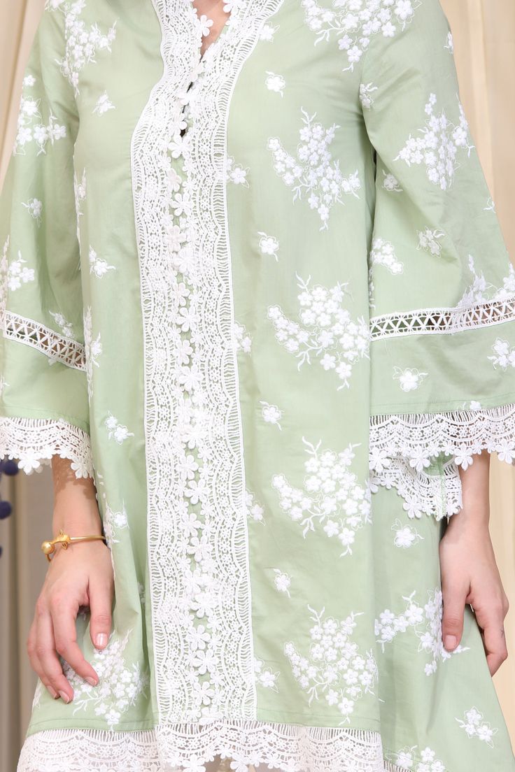 Bell Sleeve Kurti - Bottle Green (Modal)