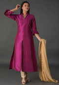 Collar Style Kurti - Magenta (Georgette)